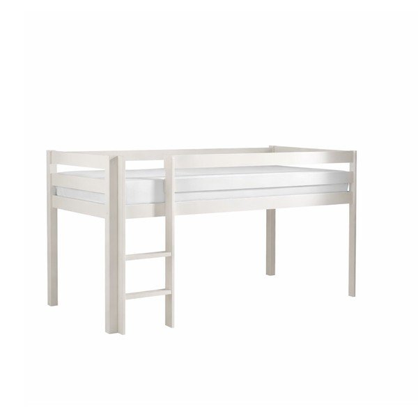 Białe podwyższone łóżko dziecięce z drewna sosnowego 90x200 cm PINO – Vipack