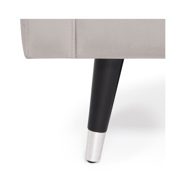 Jasnoszara sofa 3-osobowa z nogami w kolorze srebra Vivonita Meyer Velvet-image-3