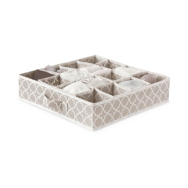 Beżowy organizer do szuflady z 16 przegródkami Compactor, 40x40 cm-image-2