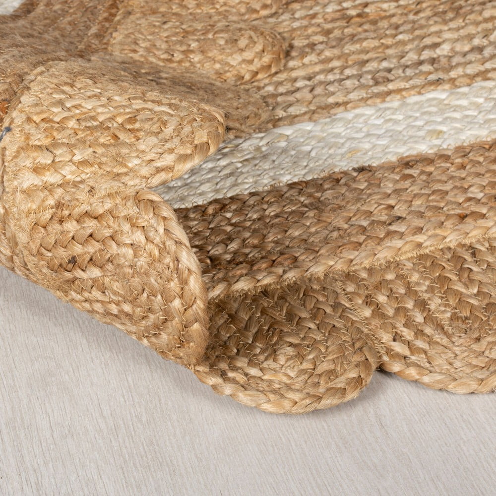 Dywan z juty tkany ręcznie w naturalnym kolorze/w kolorze kości słoniowej 200x290 cm Grace White – Flair Rugs (zdjęcie 4)