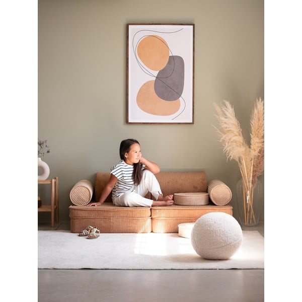 Brązowa sztruksowa sofa dla dzieci 132 cm Settee – Wigiwama-image-3