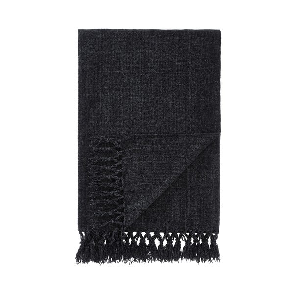 Czarny koc z szenilu 130x170 cm Wilson – Catherine Lansfield