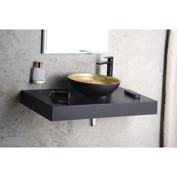 Bateria umywalkowa stojąca w kolorze matowej czerni Spy – Sapho-image-4