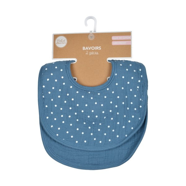 Niebieskie śliniaki muślinowe zestaw 2 szt. – Bébé Douceur-image-3