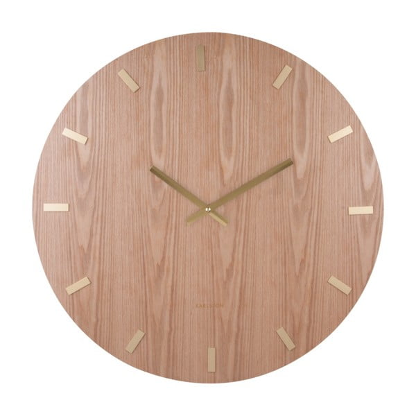 Zegar z jesionowej okleiny Karlsson, Ø 70 cm