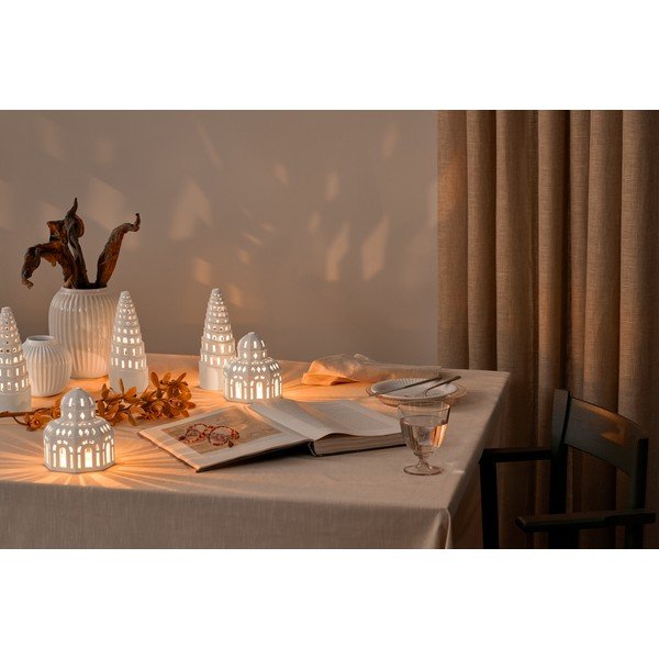 Biały ceramiczny świecznik świąteczny Kähler Design Lighthouse, ø 9 cm-image-1