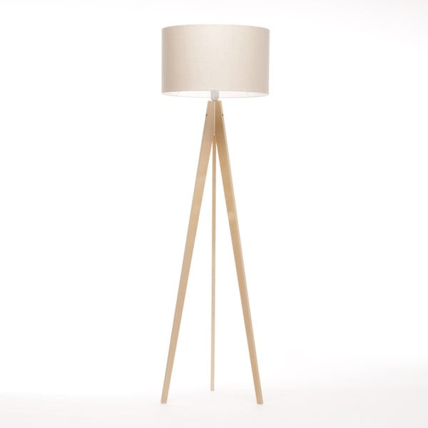 Kremowa lampa stojąca 4room Artist, naturalna brzoza, 150 cm