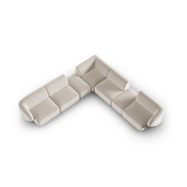 Beżowy aksamitny narożnik Paolo – Milo Casa-image-1