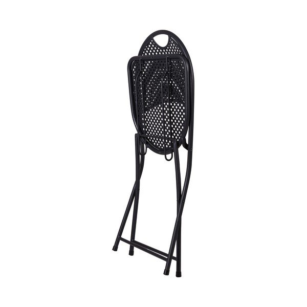 Zestaw 2 czarnych składanych metalowych krzeseł ogrodowych Crido Consulting Iron-image-1