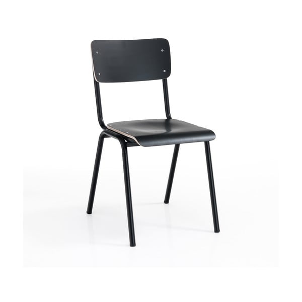 Czarne krzesła zestaw 2 szt. Old School – Tomasucci