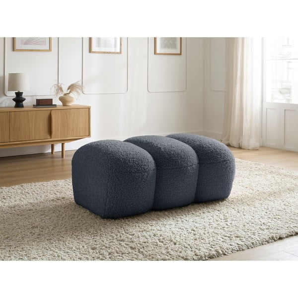 Ciemnoszary podnóżek z materiału bouclé Hippolyte – Bobochic Paris-image-1