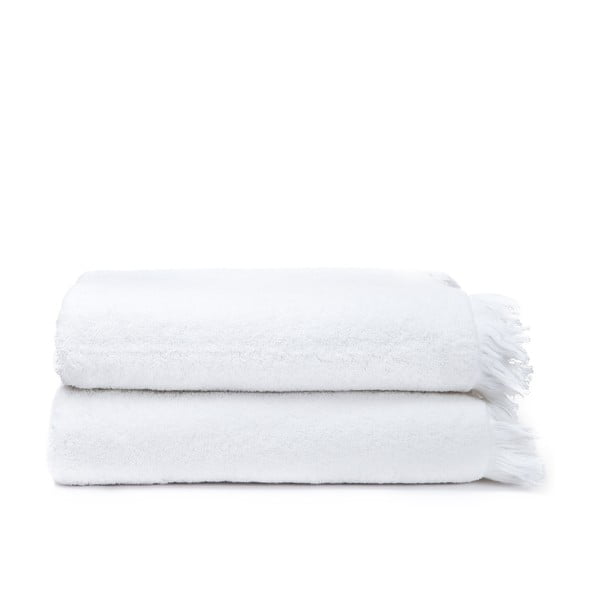 Zestaw 2 białych ręczników kąpielowych z bawełny Casa Di Bassi Bath, 100x160 cm