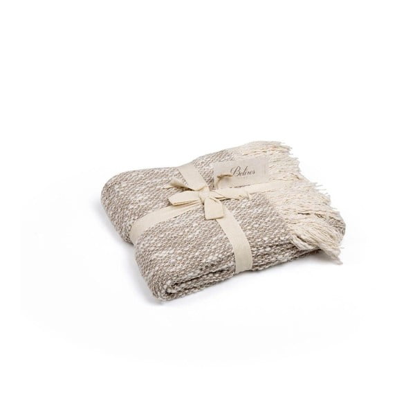 Beżowy bawełniany koc Baby, 130x170 cm