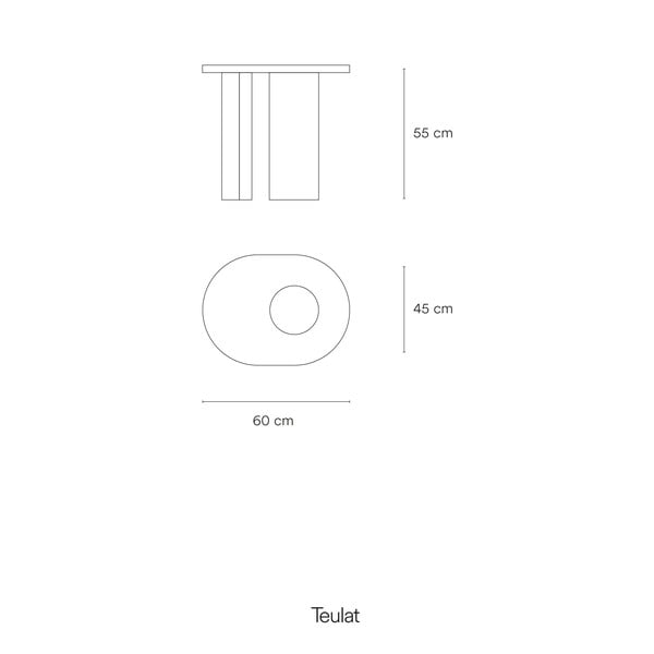 Stolik w dekorze jesionu 45x60 cm Nori – Teulat-image-3