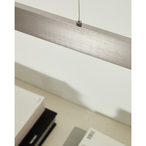 Lampa wisząca LED w kolorze srebra z metalowym kloszem Boadella – Kave Home-image-3