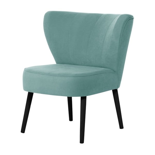 Błękitny fotel z czarnymi nogami My Pop Design Hamilton