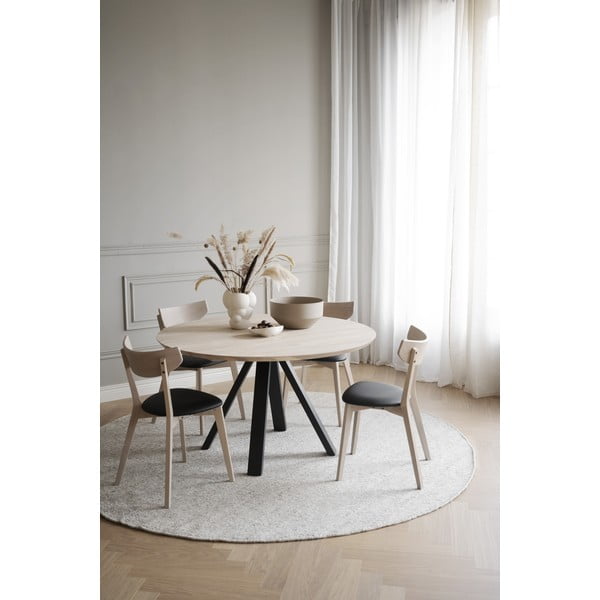 Okrągły stół z blatem z drewna dębowego ø 130 cm Carradale – Rowico-image-4