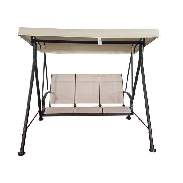 Beżowa metalowa huśtawka ogrodowa Hollywood II – Rojaplast