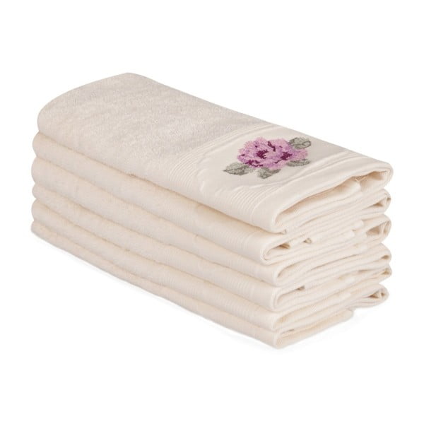 Zestaw 6 beżowych ręczników bawełnianych Nakis Cassie, 30x50 cm