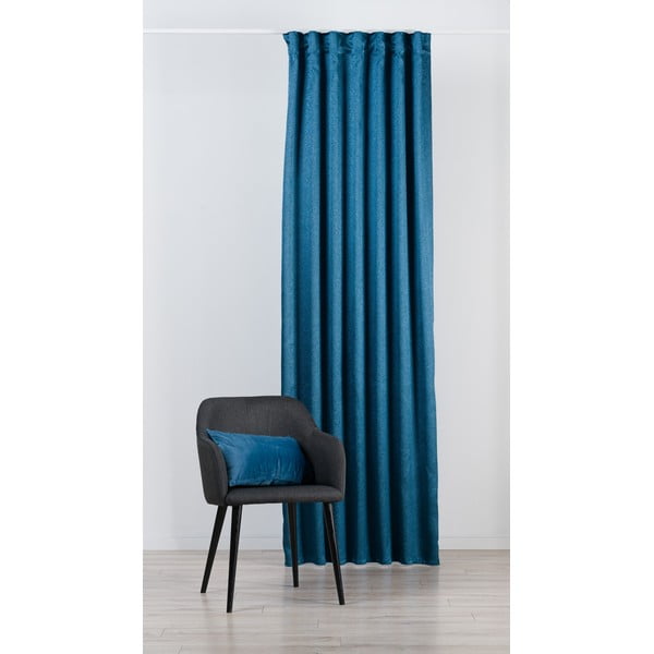 Niebieska zasłona na haczyki 135x245 cm Supreme – Mendola Fabrics