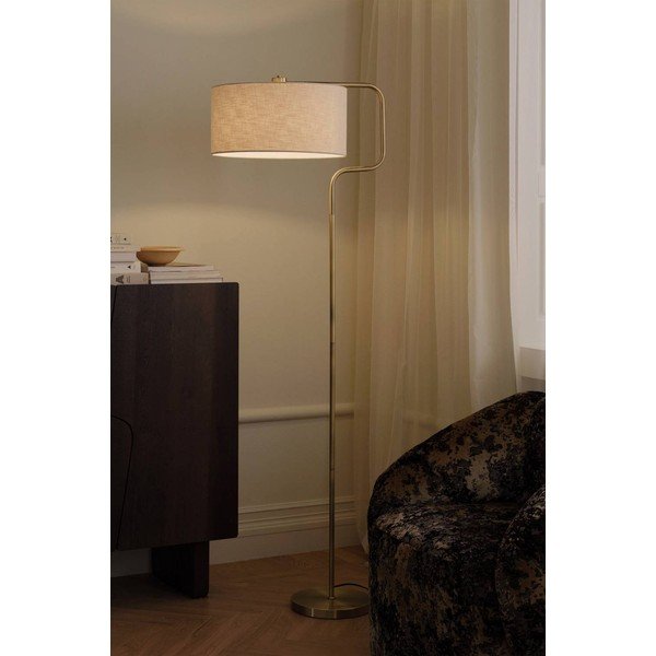 Kremowa/w kolorze mosiądzu tekstylna lampa stojąca (wysokość 160 cm) Josho – Ellos Home-image-2