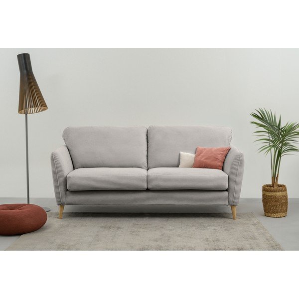 Jasnoszara sztruksowa sofa 170 cm Paris – Scandic-image-1