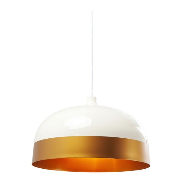 Biała lampa wisząca ze złotymi detalami Kare Design La Oila, ⌀ 56 cm