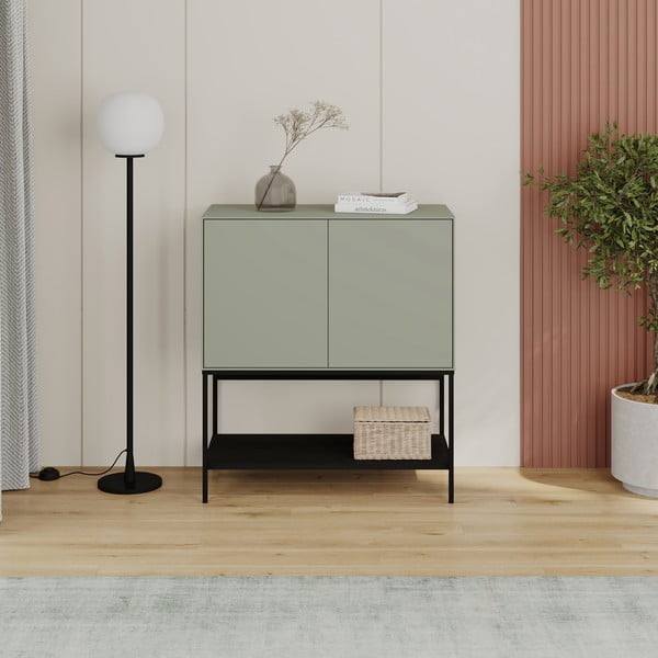 Zielono-czarna szafka 80x90x40 cm Amira – Marckeric-image-1