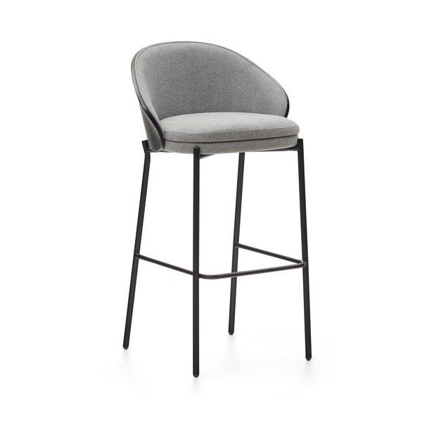 Czarno-szary hoker (wysokość siedziska 77 cm) Eamy – Kave Home