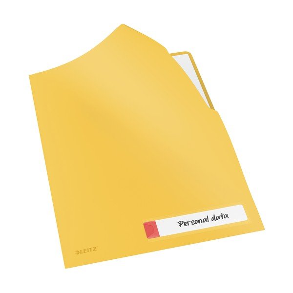 Żółty folder z kieszonką na etykietę Leitz Cosy, A4-image-2