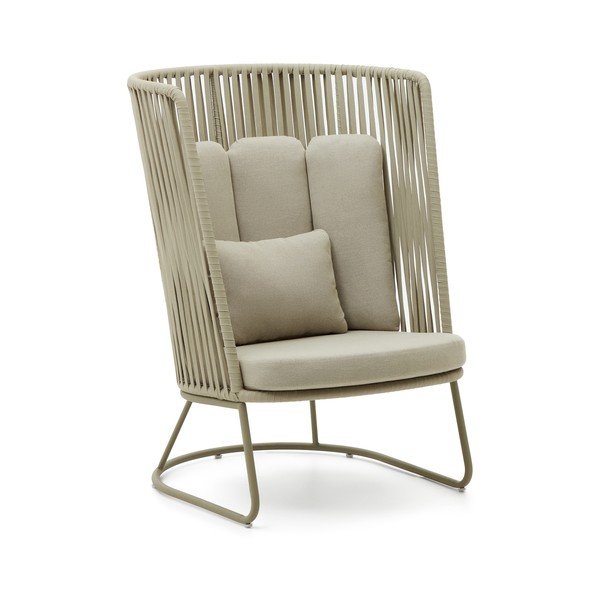 Zielony metalowy fotel ogrodowy Saconca – Kave Home