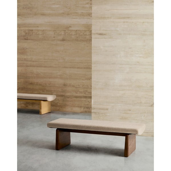 Beżowo-naturalna ławka z tkaniny szenilowej Topaz – Kave Home-image-3