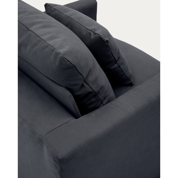Antracytowy pokrowiec na fotel 92 cm Nora – Kave Home-image-1