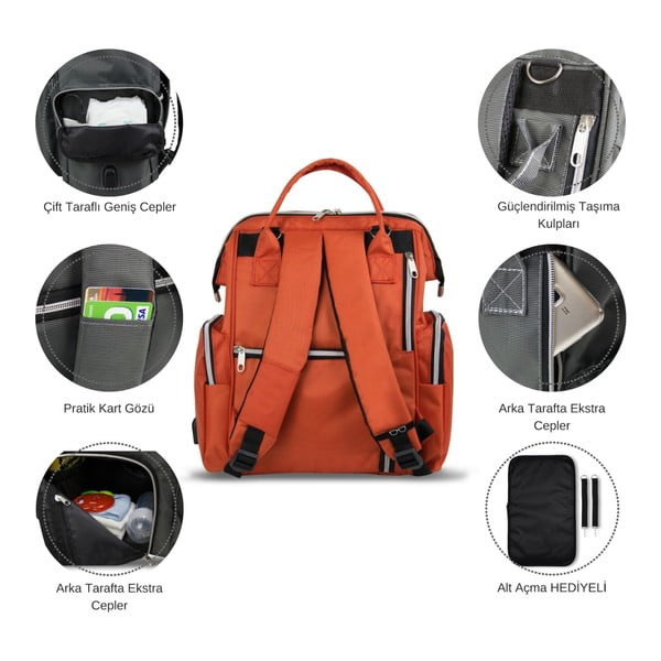 Zielony plecak dla mam z USB My Valice HAPPY MOM Baby Care Backpack-image-4