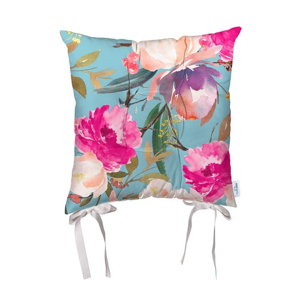 Różowo-niebieska poduszka na krzesło z mikrowłókna Mike & Co. NEW YORK Butterflies, 43x43 cm