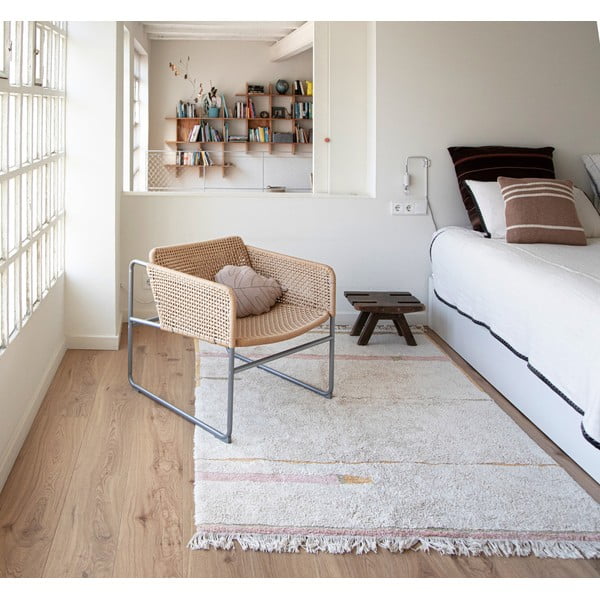 Różowo-kremowy bawełniany dywan tkany ręcznie odpowiedni do prania 140x200 cm Lanes Vintage Nude – Lorena Canals-image-1