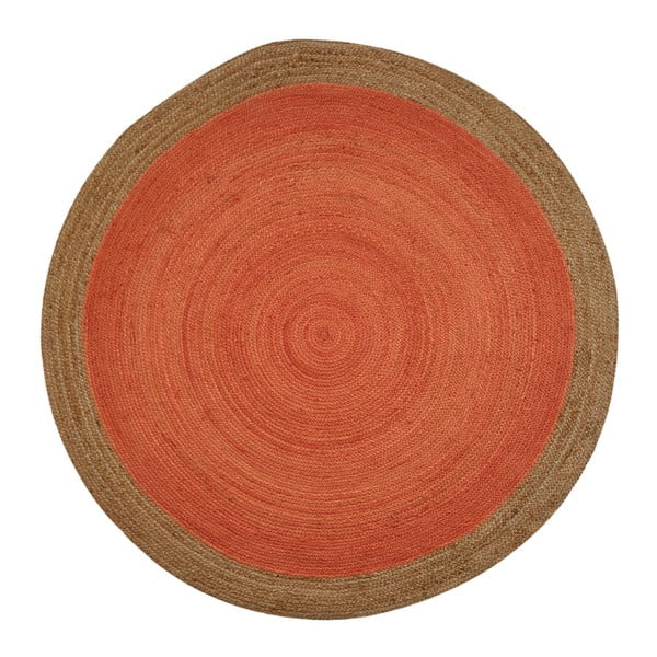 Pomarańczowy dywan z juty odpowiedni na zewnątrz Native, ⌀ 200 cm