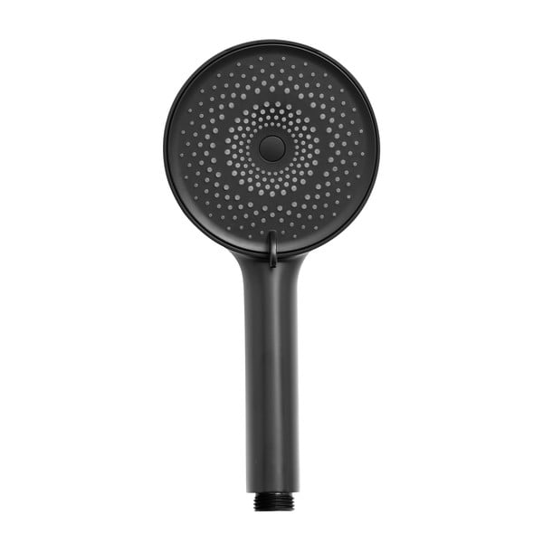 Plastikowa słuchawka prysznicowa w kolorze matowej czerni ø 12 cm Softwater – Wenko