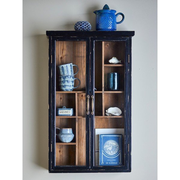 Czarna witryna z litego drewna jodłowego wisząca 50x80x14 cm Hazem – Bloomingville-image-1