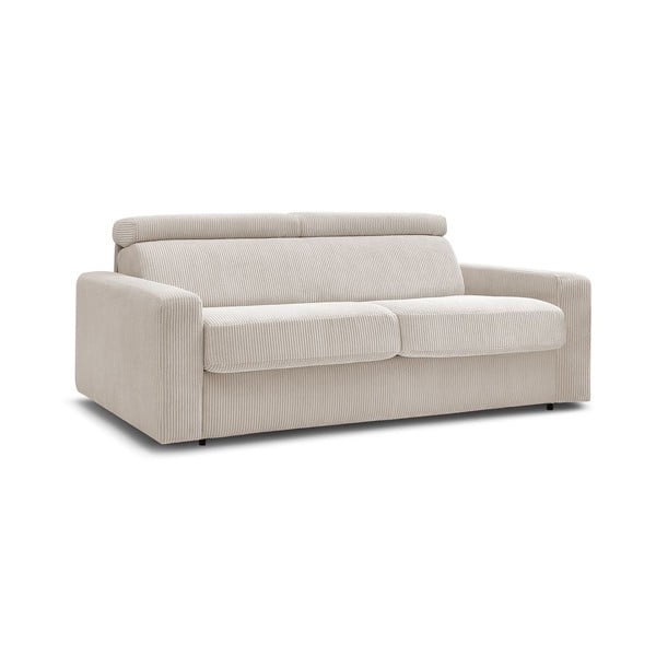 Kremowa sztruksowa rozkładana sofa 195 cm Monaco – Bobochic Paris-image-3