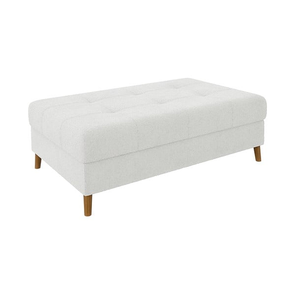 Biały podnóżek z materiału bouclé Ariella – Ropez