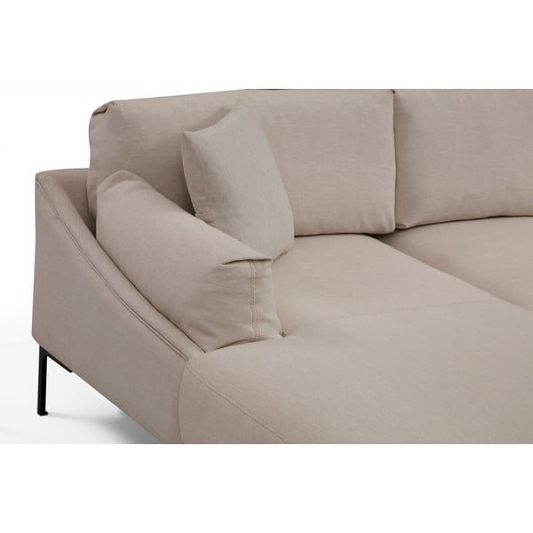 Jasnobeżowa sofa narożna Artie Leo, narożnik lewy-image-3