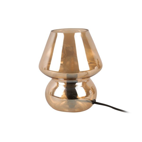 Jasnobrązowa szklana lampa stołowa Leitmotiv Glass, wys. 18 cm-image-1