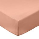 Prześcieradło z perkalu bawełnianego z gumką w kolorze terakoty 90x190 cm Cotton Percale – Bianca