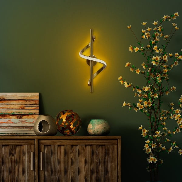 Kinkiet LED w kolorze mosiądzu Likma – Opviq lights-image-2