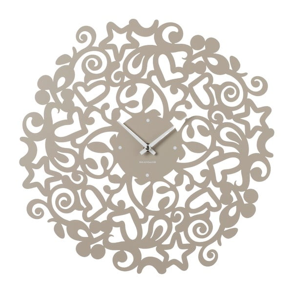 Bezowy zegar ścienny Brandani Abbracci, 40 cm