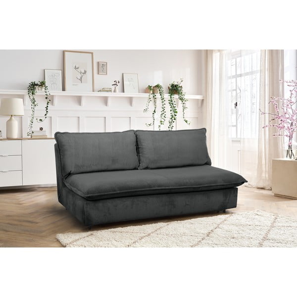 Ciemnoszara sztruksowa rozkładana sofa 184 cm Isadora – Bobochic Paris-image-1