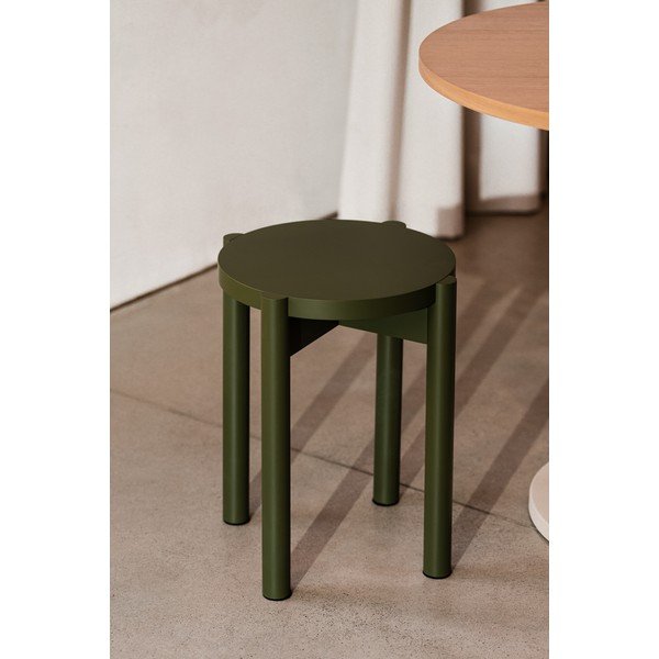 Zielony stołek z litego drewna bukowego Hopp – noo.ma-image-2