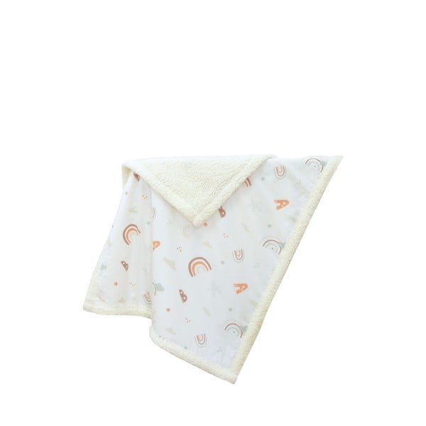 Biały koc dziecięcy z bawełny renforcé 75x100 cm Abc – Mijolnir