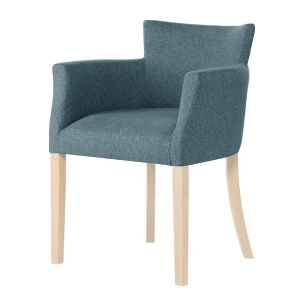 Jasnoniebieskie krzesło z brązowymi nogami Ted Lapidus Maison Santal